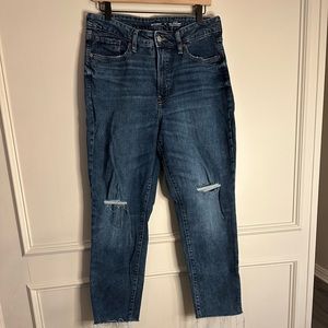 Women’s Old Navy High-Rise O.G. Straight Secret Slim Pocket Jeans- Distressed